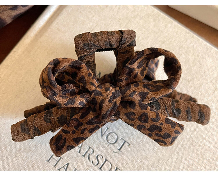 CHIMERA Leopard Print Bow Hair Claw Clip Ponytail Shark Clip Hairpin for Women Birthday Gift 10