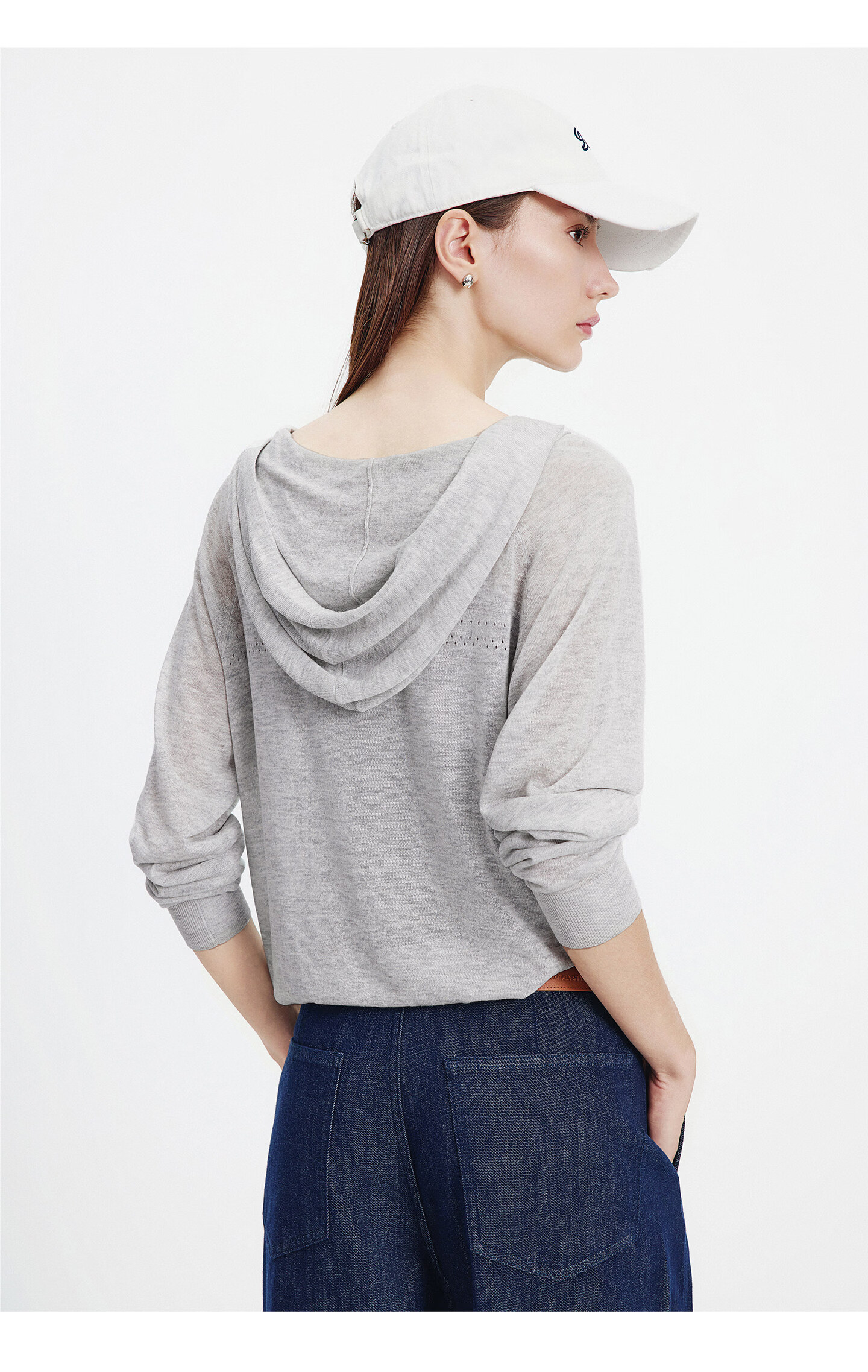 Navigare [Celebrity Edition] Small Sailboat 26 New Women's Lightweight Hooded Knit Cardigan Air Conditioning Jacket 2314096504 51