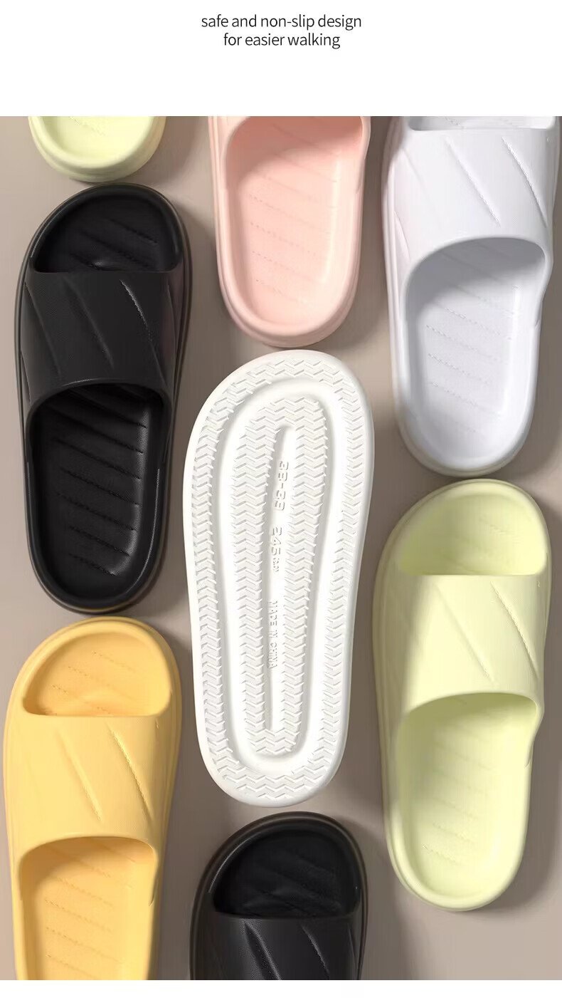 Seven-Color Spinning Men's EVA Lightweight Soft Sole Indoor Home Non-Slip Couple Bathroom Four Seasons Women's Slippers Gray Size 44-45 7