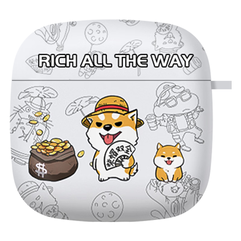 Yingkaida Protective Case for Huawei FreeBuds SE2/3 - Full Coverage Anti-Slip Shockproof Creative Cartoon Soft Shell, Money and Wealth Design