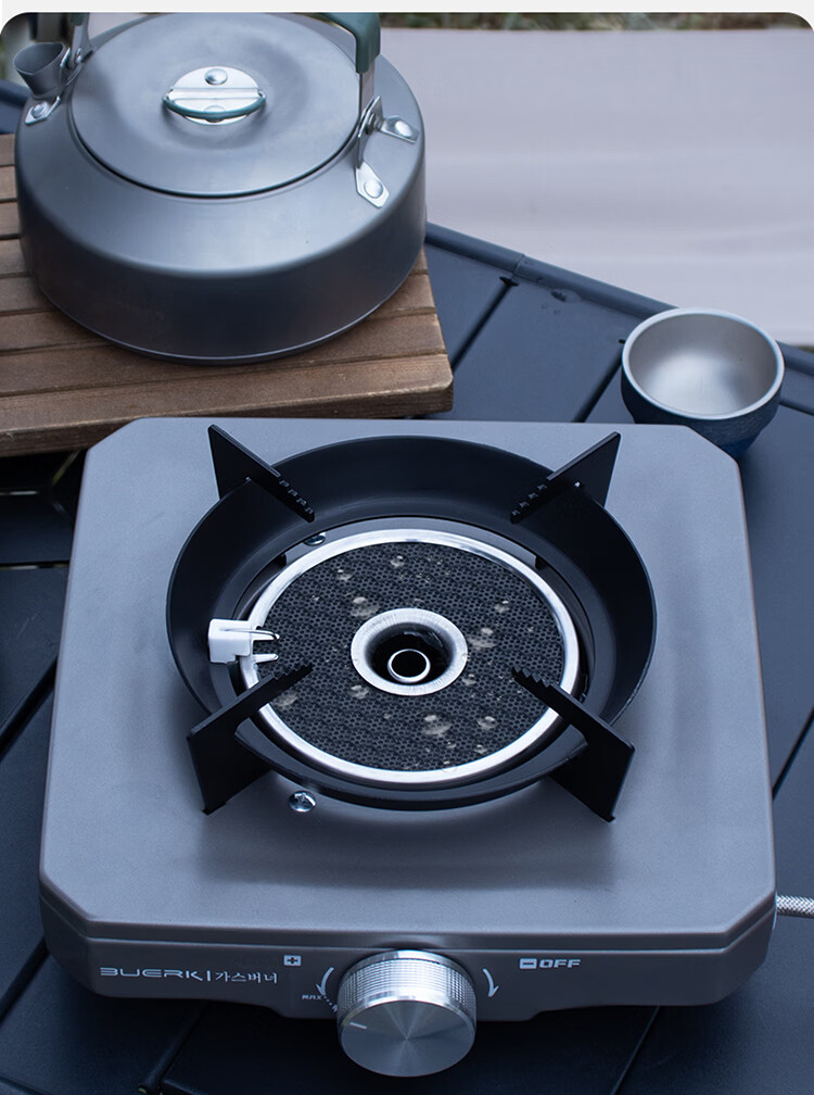 BUERK New Stable Pressure Cassette Stove Portable Outdoor Split Gas Tea Cooking Stove Camping Equipment Black 9kW 7