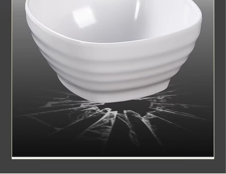 Danshi Zhiyuan White Melamine Imitation Porcelain Small Soup Bowl Rice Bowl Buffet Bowl 4.5 Inch Square Bowl Jingcang 5