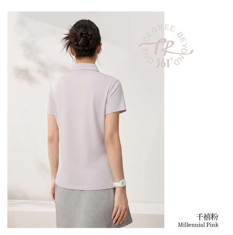 361° Women's Short Sleeve T-Shirt Spring Summer Quick-Dry Polo Shirt Sports Running Training Top 662624112H-5 18