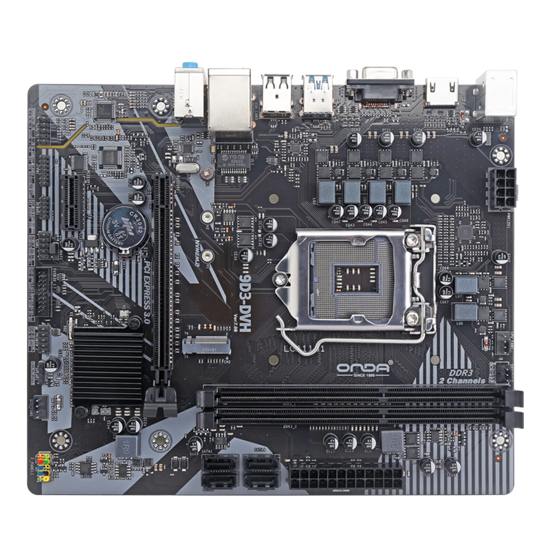 ONDAA 9D3-DVH 7.0B (Intel LGA 1151), Supports Processors from Generations 6 to 9, DDR3 Motherboard