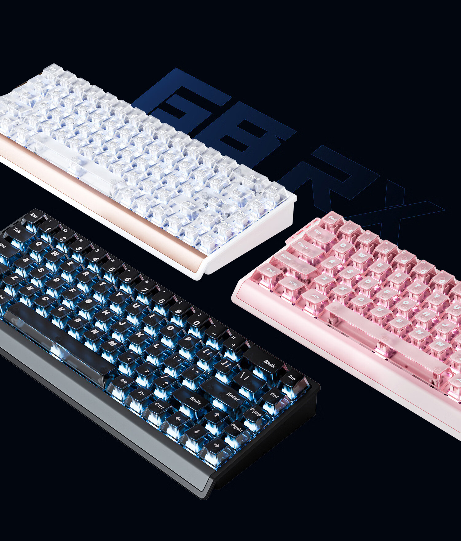 ATK68RX Magnetic Axis Keyboard Wired Single-Mode Customizable Esports Valorant Frosted Translucent Keycaps RT Mode 68-Key Gaming Office Mechanical Keyboard Pink - Wolf Switch 1
