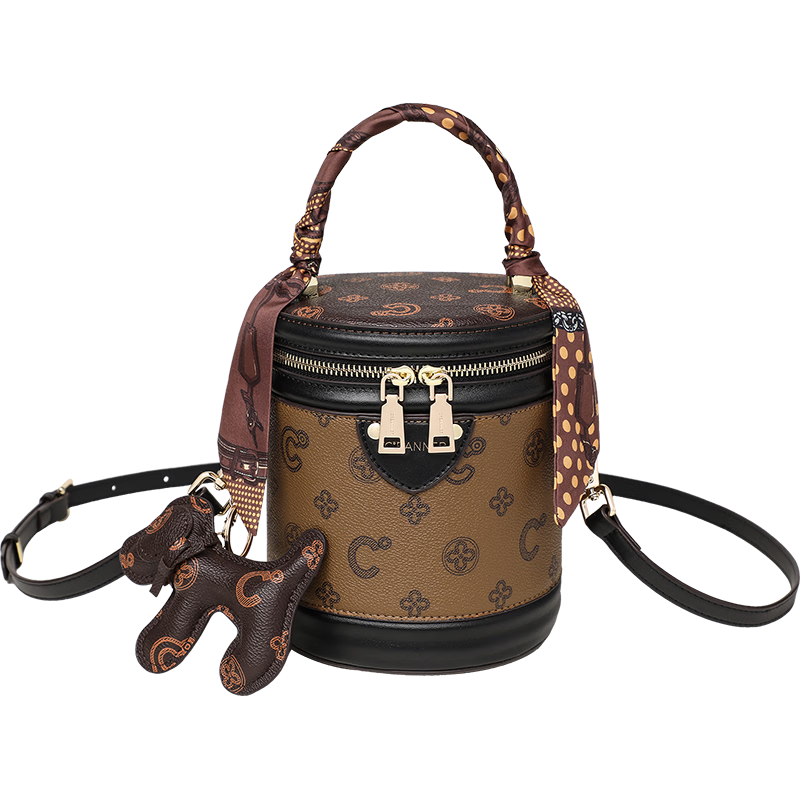 C.BANNER Women's Handbag Bucket Bag Niche Crossbody Tote Round Cylinder Bag Light Luxury Birthday Mother's Day Gift Practical Present for Mom