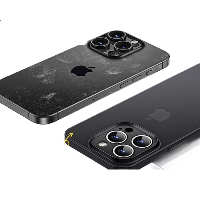 Чехол для iPhone 16 Pro Max POZZO, ультратонкий, прозрачный, матовый, с защитой объектива, противоударный, черный