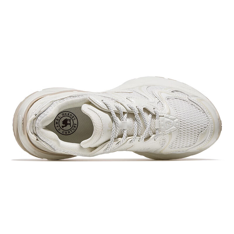 CAMEL Galaxy 2nd Generation Women's Sports Shoes Breathable Casual Thick-Soled Dad Sneakers K26B30L4023 Ivory White/Grey Size 38