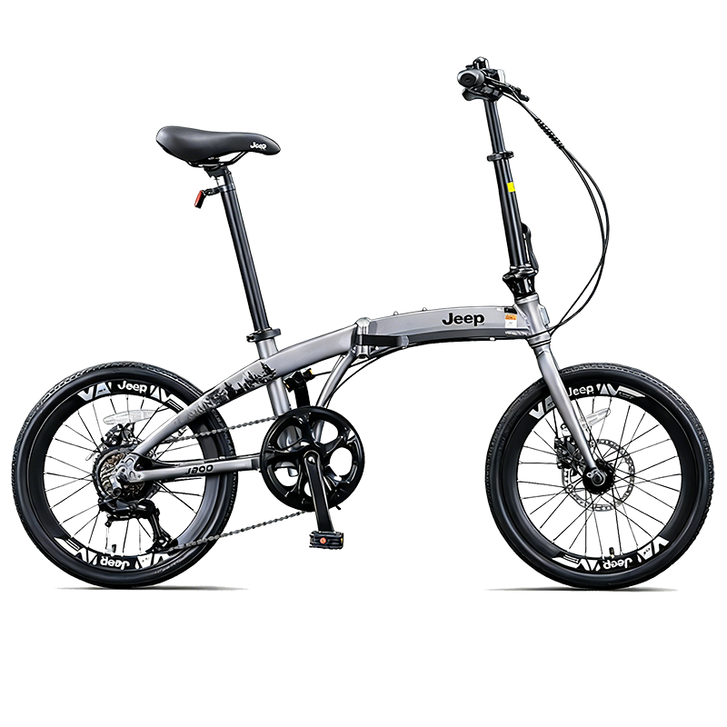 Jeep Foldable Bicycle Unisex Urban Commuter Lightweight Riding Graphite Gray - Fashion Model 20 Inch 7-Speed