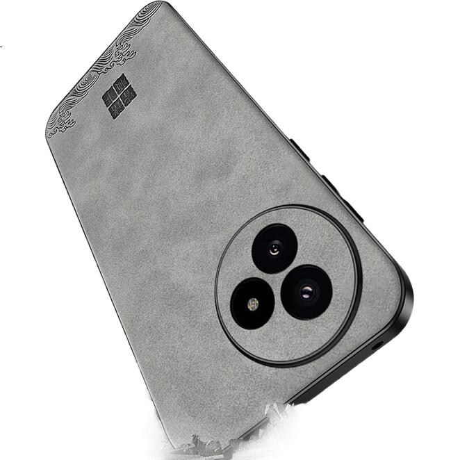 Чехол для телефона SHIYONG для Xiaomi Redmi K80 Pro, защита от падения, ультратонкий, противоударный, роскошный, из кожи ягненка, простой китайский стиль, унисекс, серый