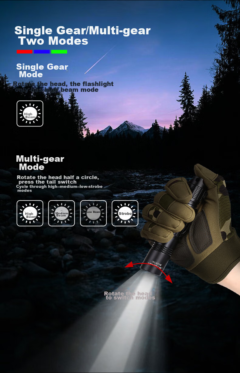 JETBeam BC25TAC High-Intensity Flashlight, Outdoor Bright Long-Range Emergency Camping Light 9