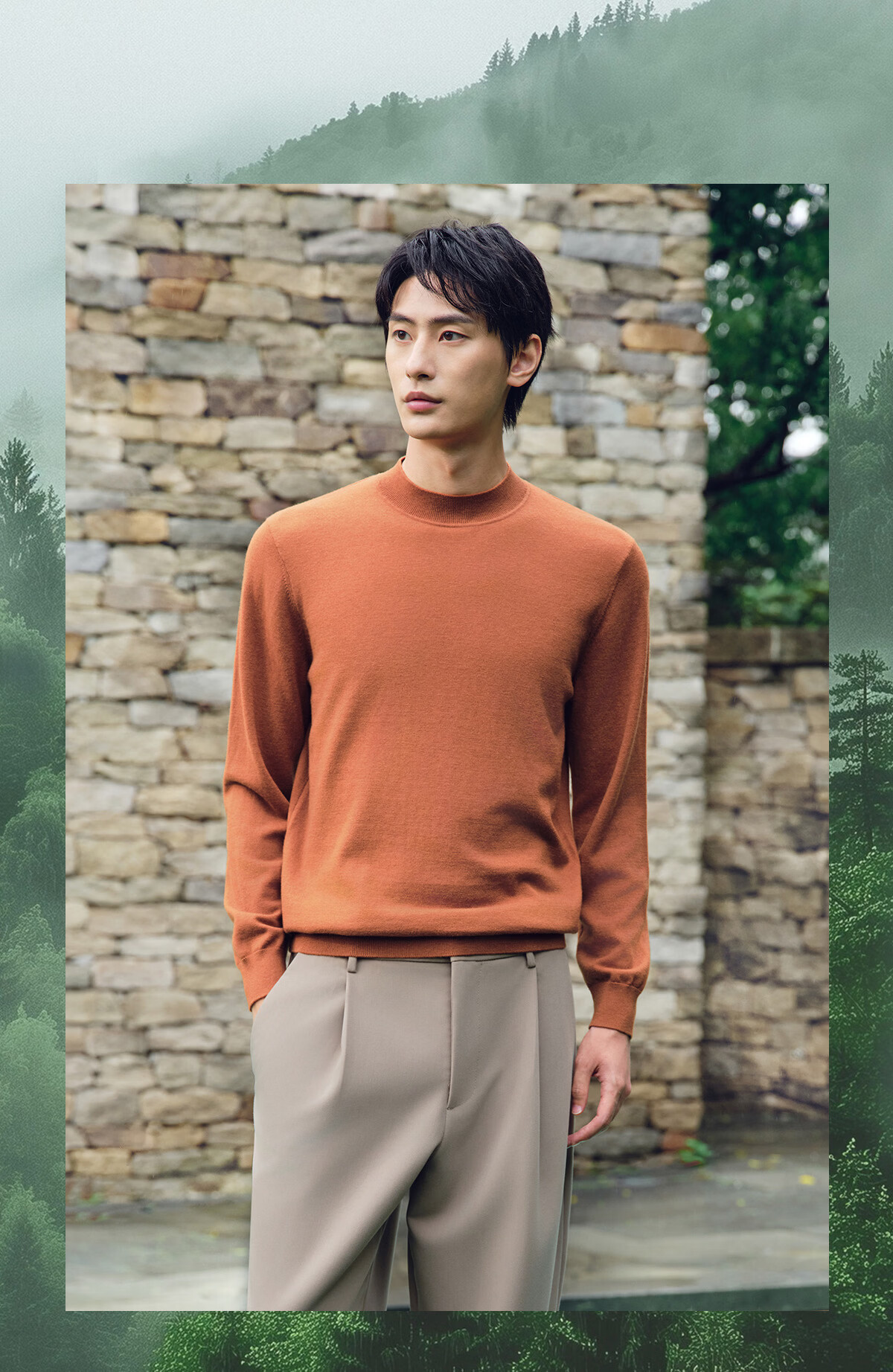Hodo 【Machine Washable】100% Wool Sweater Men Autumn New Heavy Thick Pure Wool Knitwear 9
