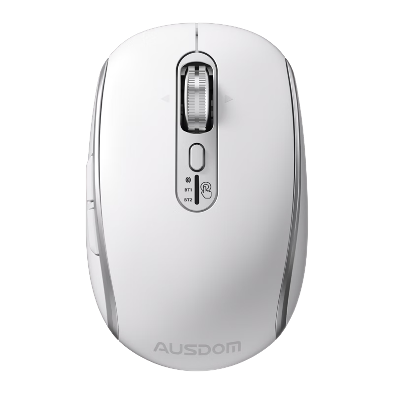 AUSDOM M06pro Wireless Mouse Four-Directional Electromagnetic Scroll Silent Star Flash Wired Bluetooth Tri-Mode Connection Laptop Business Office Portable Mouse Space Silver Anywhere