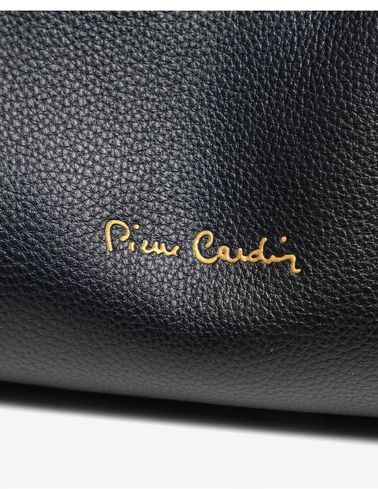 Pierre Cardin Women's Bag 2026 New First Layer Cowhide Large Capacity Commuter Tote Bag Women's Day Gift Black Gift Box Set 13
