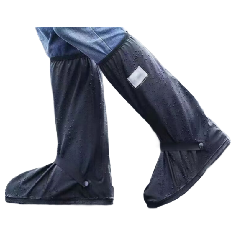 Minggu Waterproof Shoe Covers, Rain-Proof Shoe Covers, Non-Slip Thickened Wear-Resistant Sandproof 360 Full Coverage PVC High Boots 40CM Size L
