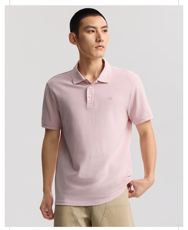 Lee 26 Spring Summer New Standard Fit Polo Shirt with Small Logo Emblem for Men Camel 3XL 16