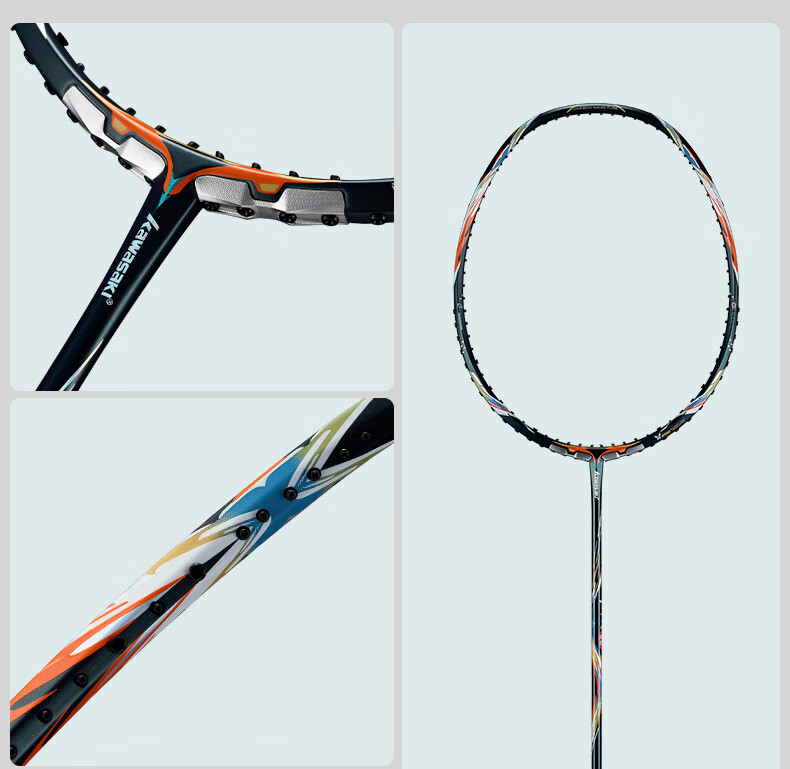 KAWASAKI Full Carbon Badminton Racket Single Offensive Tournament Model Feather Racket Feitian Zhaoxuan Purple (Pre-strung) 18
