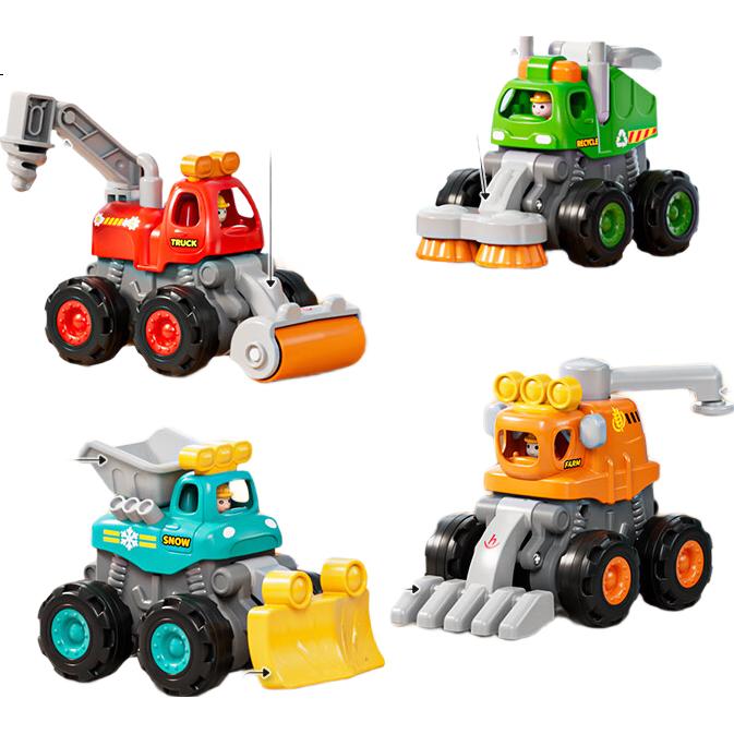 Игрушечный инженерный автомобиль HUILE TOYS, инерционная машинка-трюкач для мальчиков от 1 года, подарок на день рождения