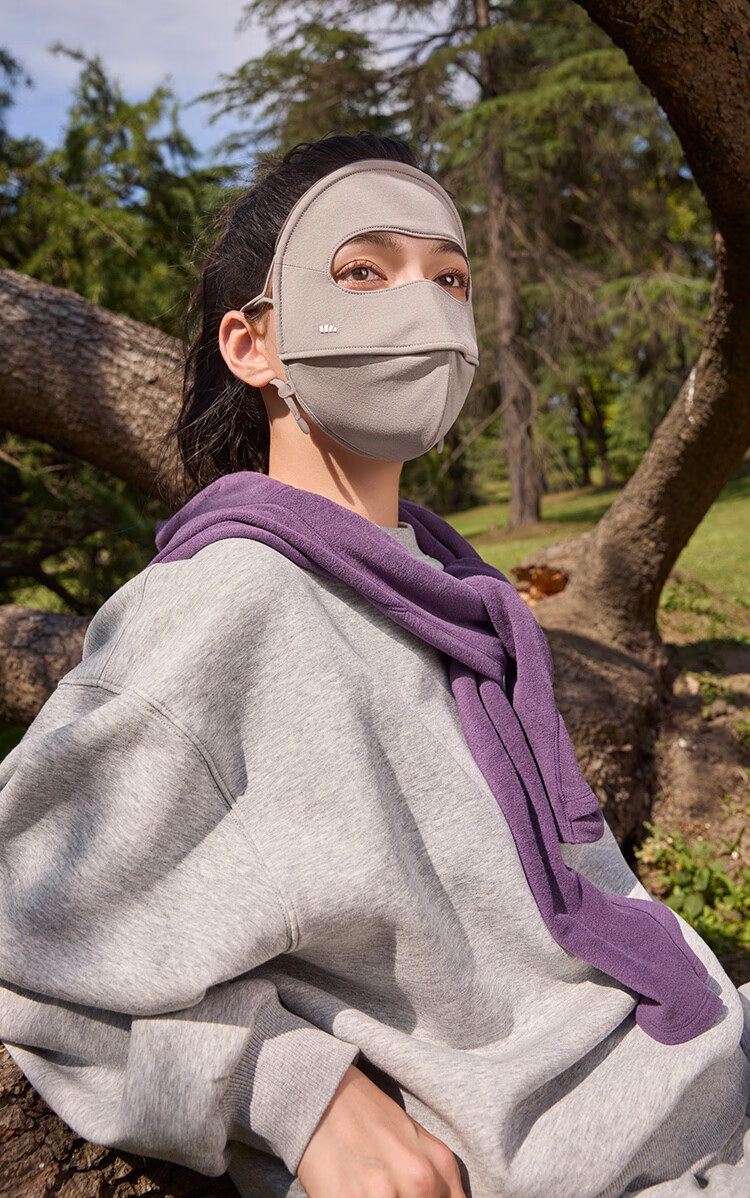 Beneunder Autumn Winter Sun Protection Moisturizing Cycling Face Mask Windproof Visor Face Bikini High-Value Women's Brown 24