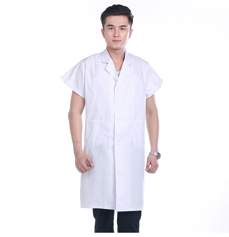 HIARMNODD Spring Autumn Long Sleeve White Lab Coat 1 Piece Dustproof Stain-resistant Protective Workshop Workwear LW-004-005 Men's White Western Collar Long Sleeve M 11
