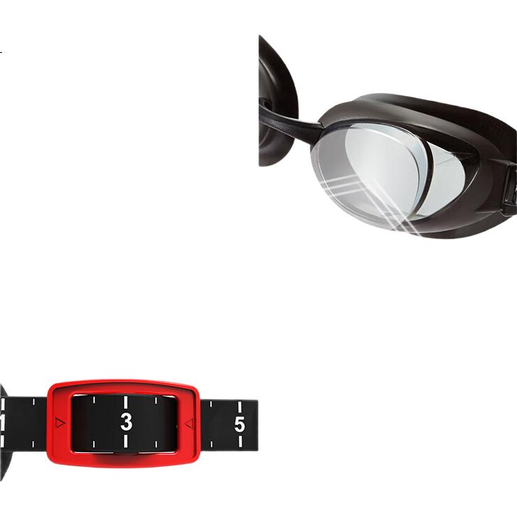 Очки для плавания Speedo с диоптриями, профессиональные, противотуманные, защита от УФ, серые/дымчато-серые, 200 градусов