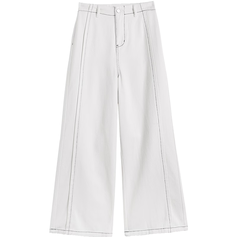 Demana [Micro Brushed Pure Cotton] Autumn 3D Color-Blocked Stitching Straight-Leg Petite Women's Jeans