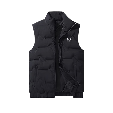 MiiOW Men's Down Vest Autumn Winter Short Sleeveless Down Jacket Warm Bean Green 4XL
