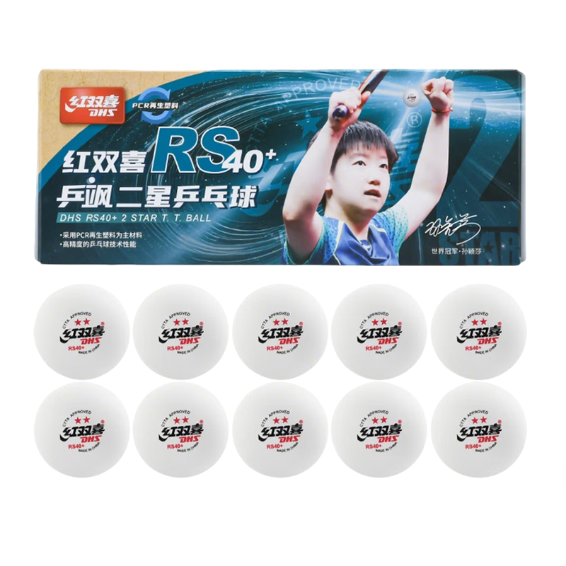 DHS Pingsa White 2-Star 40+ Table Tennis Balls (10-Pack)