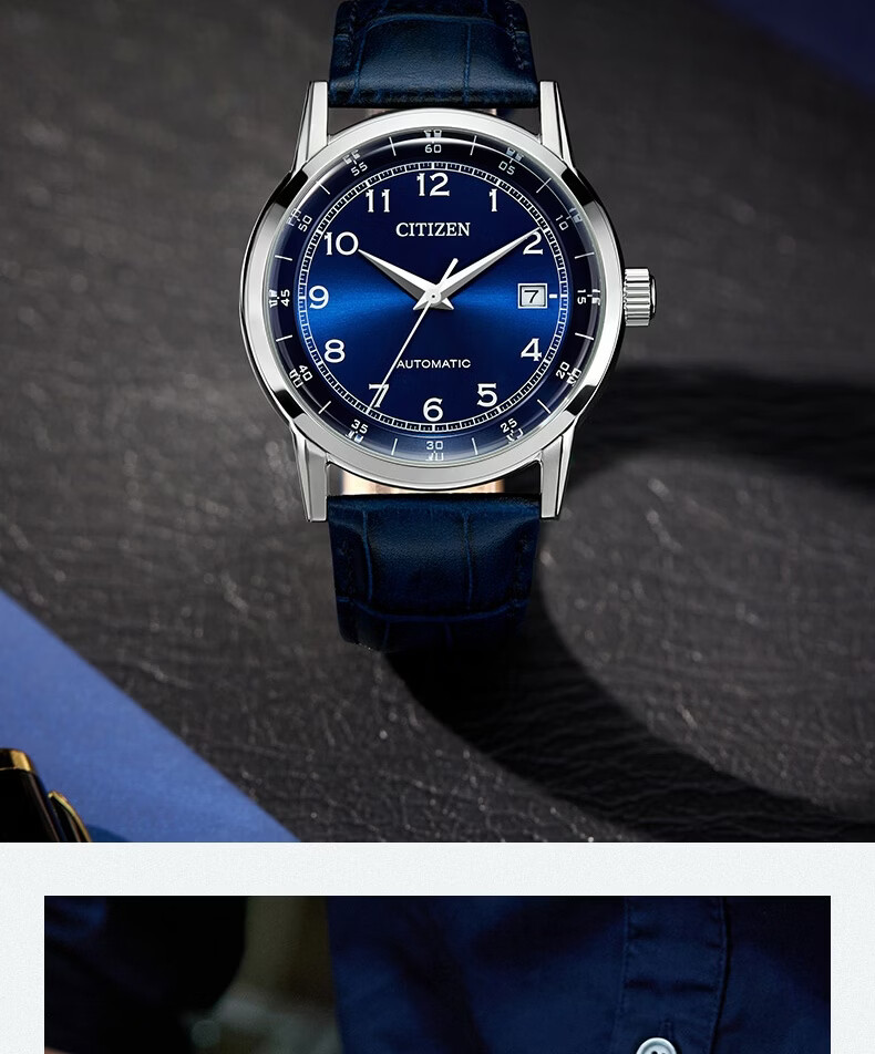 CITIZEN Unisex Watch Japanese-Korean Automatic Mechanical Date Display Steel and Leather Strap Business Father's Day Gift NJ0210-05E 15