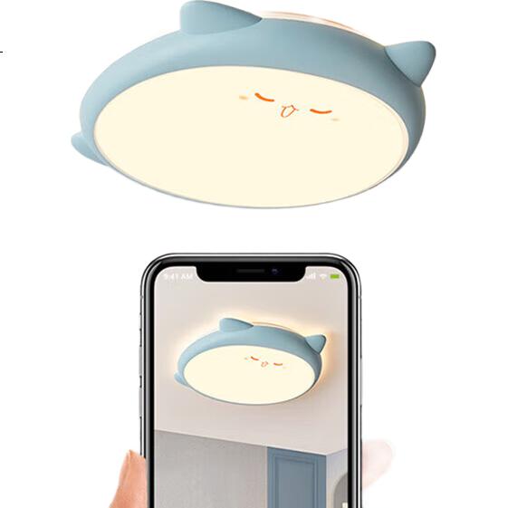 Потолочный светильник NVC LED, детский, для спальни, с защитой глаз, креативный дизайн с драконом и кошкой, синий