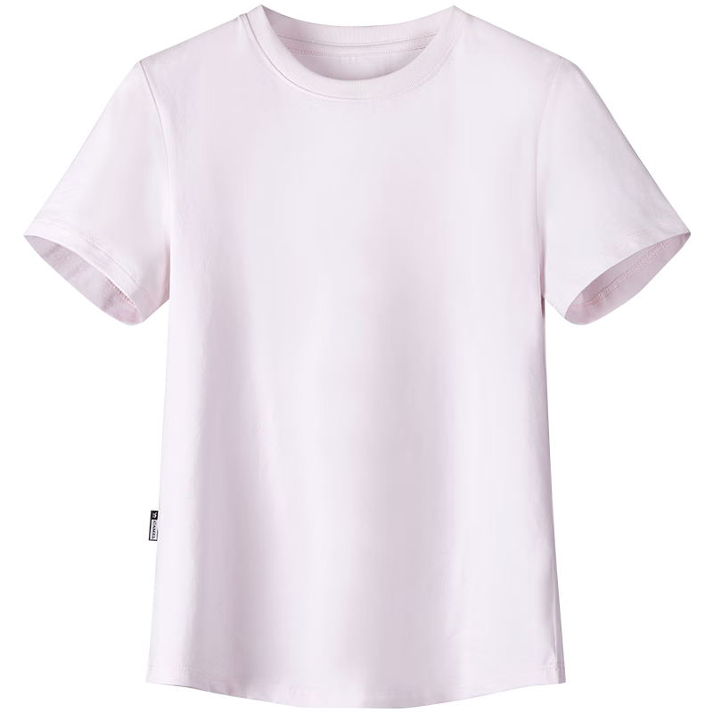 CAMEL Women's Solid Color Casual Cotton-Feel Short Sleeve Ice Cool T-Shirt C26BARLG016 Morning Smoke Pink XXL