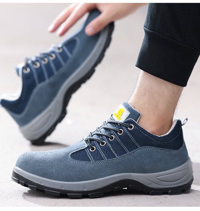 JUNBU Men's Safety Shoes Steel Toe Anti-Smash Anti-Puncture Lightweight Comfortable Durable Work Shoes 2135F Size 38 3