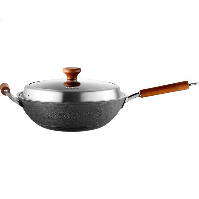 Сковорода COOKER KING чугунная, традиционная, без покрытия, плоское дно, 34 см
