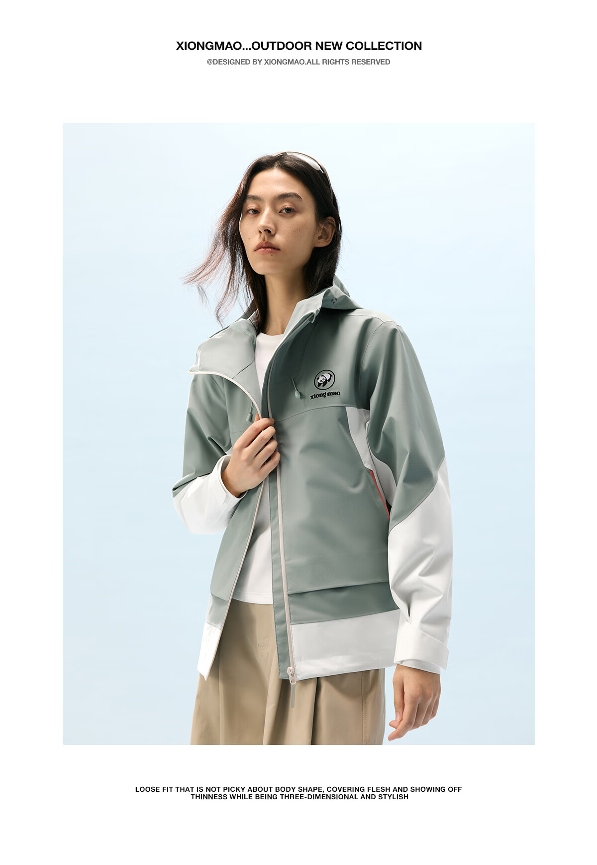 Panda Windproof and Rainproof Jacket Unisex 2026 Spring Summer Heavy Rain Waterproof Durable Outdoor Hiking Mountaineering Coat B076 14