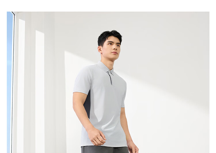 361° Men's Sports T-Shirt Spring Summer New U-Neck Polo Ice Cool Casual Short Sleeve Top 652624105-1 15