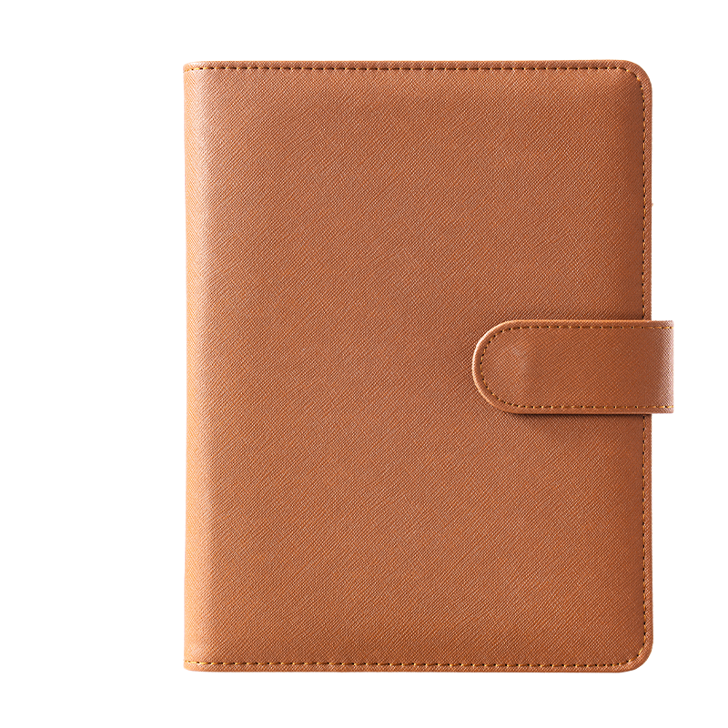 Deli (Deli) 25K 100 Sheets Business Loose-Leaf Notebook Stationery, Work Journal Diary Leather Cover Office Supplies, Brown 3151