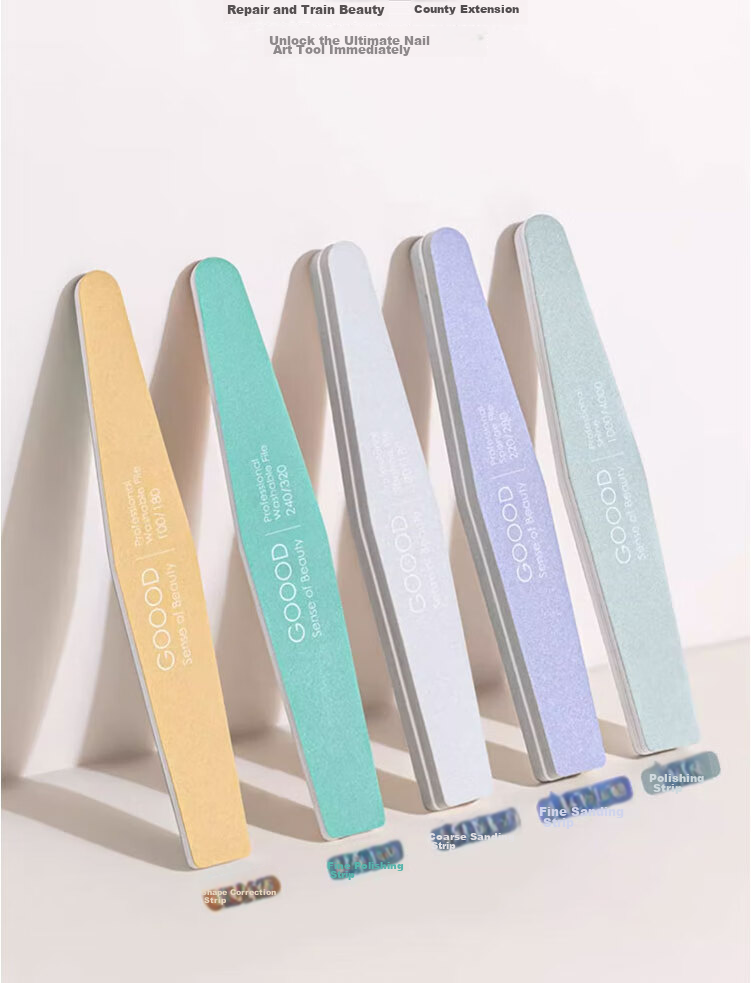 Goood Nail File, Nail Sanding Strip, Manicure File, Polishing And Grinding Strip, Specialized Sponge Rubbing Strip, Manicure Tool Set 4