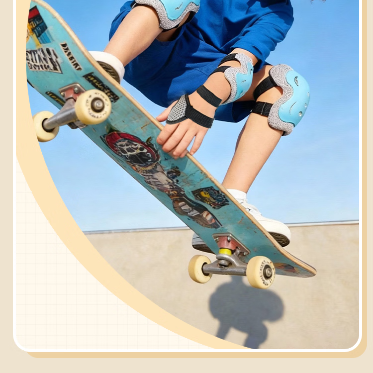 Tongbu Kids Roller Skating Protective Gear Set Skateboard Balance Bike Cycling Outdoor Sports Helmet and Pads 7-Piece Set Blue 2