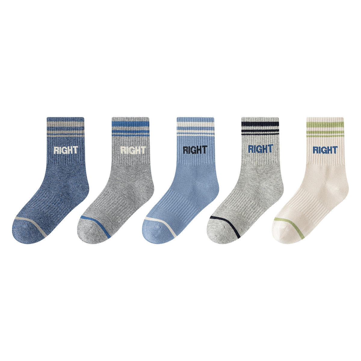 Little Pig Banner Xinjiang Long-Staple Cotton Children's Sports Socks 5-Pack Mid-High Tube Anti-Odor High Elasticity for Boys and Youth Students