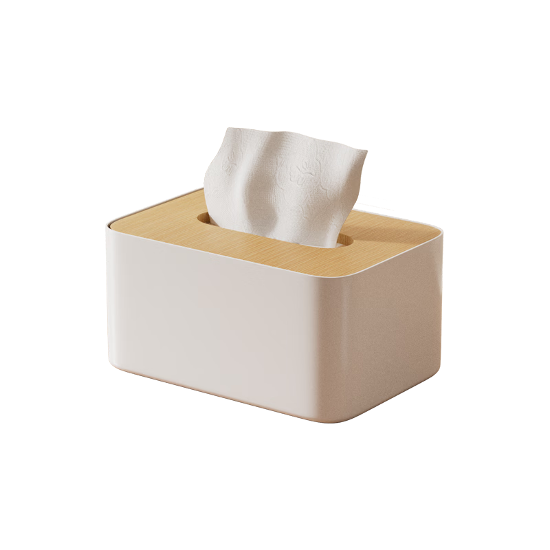 Baizi Bamboo And Wood Simple Tissue Box, Home Living Room Paper Towel Holder, Coffee Table Desktop Napkin Storage Box, Rectangular Shape