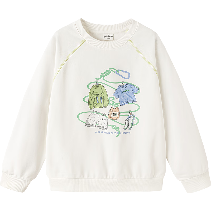 Balabala [balaOne] Kids Long Sleeve Sweatshirt Boys Girls 2026 Spring Fashion Top