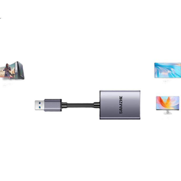 SAMZHE USB 3.0 - HDMI адаптер-конвертер для ноутбука, настольного компьютера, телевизора, монитора, проектора, UH30