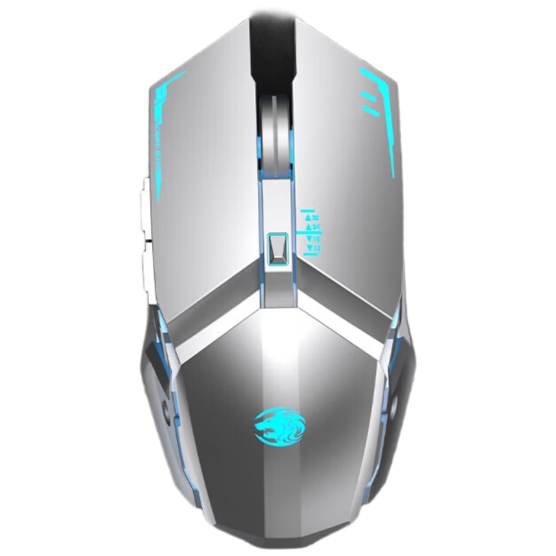 EWEADN G307 Wireless Bluetooth Dual-Mode Mouse with Mechanical Feel, Rechargeable Low-Profile Gaming Mouse for Laptop And Desktop Computers, Universal for PUBG CF Peripherals, Space Silver