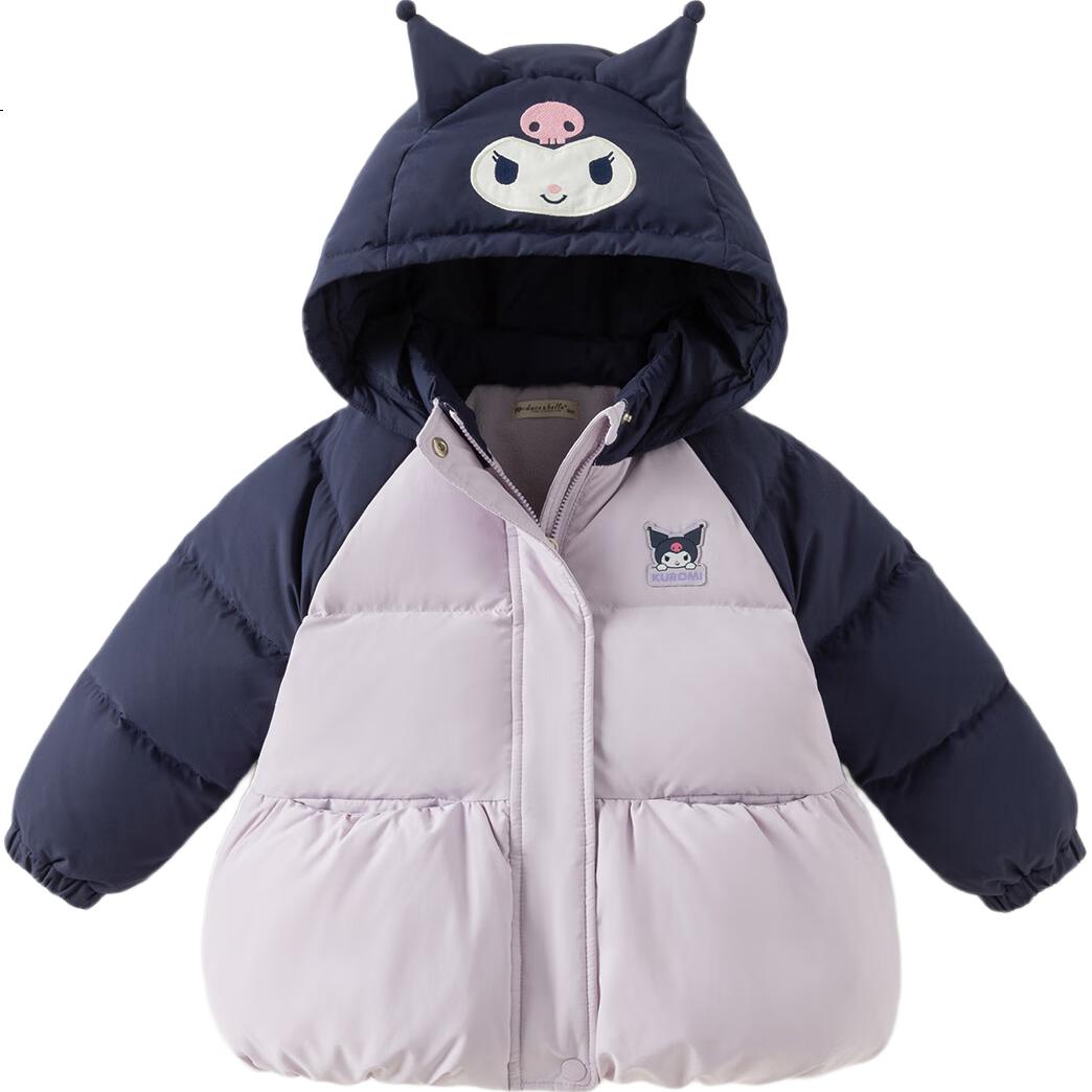 DAVE & BELLA Kuromi Collaboration Children's Antibacterial Down Jacket Winter Girls Class A Three-Proof Coat