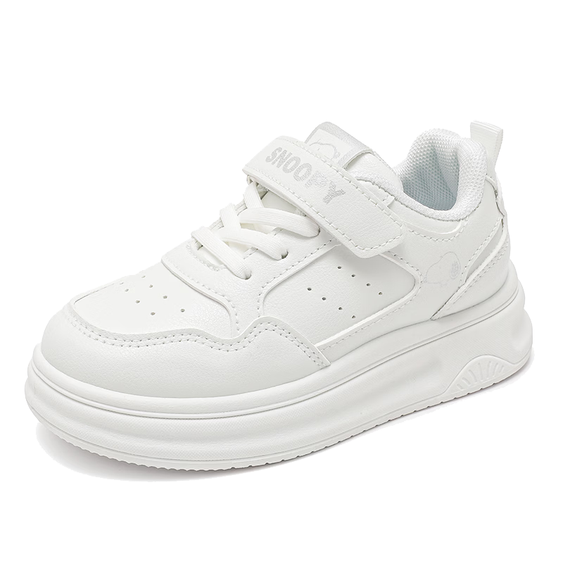 SNOOPY Kids Girls Sports Shoes Spring Autumn Children's Casual Sneakers Boys Versatile Soft Sole White Shoes 0041 White Size 37