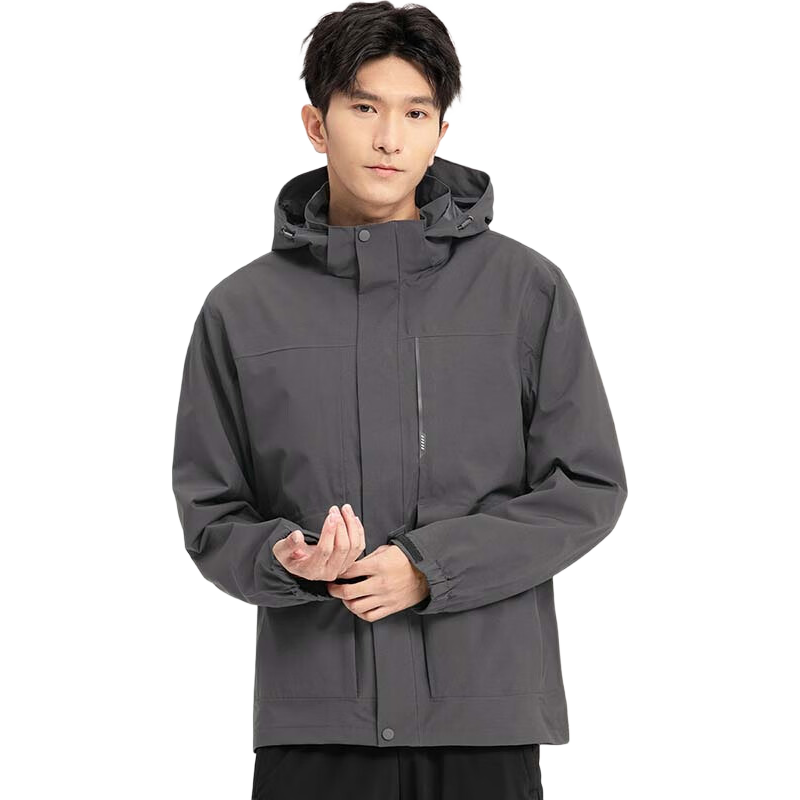 FIRS Hooded Jacket for Men And Women, Autumn Mountain-Style Outdoor Sports Windproof Wrinkle-Resistant Wear-Resistant Breathable Simple Slim Casual Coat