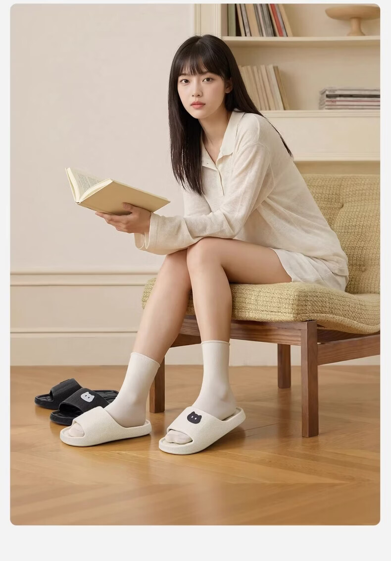 Qiumuxi Women's Home Slippers Non-Slip Silent EVA Thick Soft Cute Couple Sandals Mist Gray Size 40-41 14