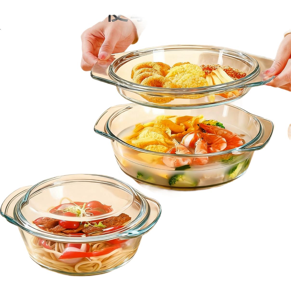 Стеклянная миска с крышкой