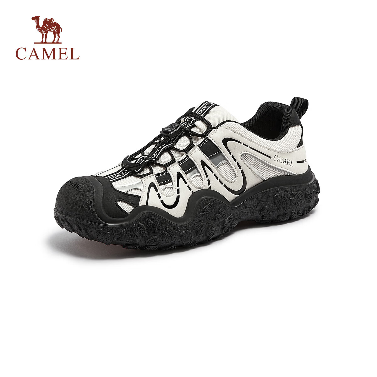 CAMEL Aurora Cute Ugly Women's Outdoor Hiking Casual Shoes L26S202229 Off-White/Black (Hollow Style) Size 35
