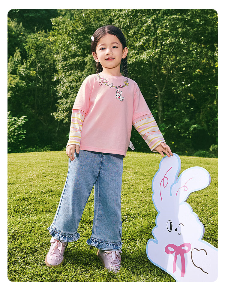 BALABALA 【balaOne】 Kids Long Sleeve T-Shirt Boys and Girls 2026 Spring Cotton Top 15